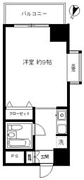 アビタシオン池尻 1Kの間取図画像