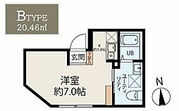 フィエルテ東向島 ワンルームの間取図画像