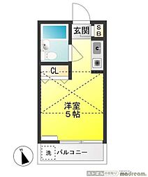 コーポクラバヤシ 1Kの間取図画像