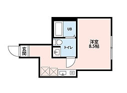 KTK蒲田 1階ワンルームの間取り