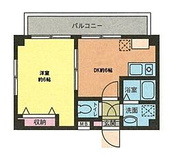 アーバンヒルズ中野新橋 1DKの間取図画像