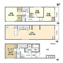 Kolet浦和辻#04 1階3SLDKの間取り