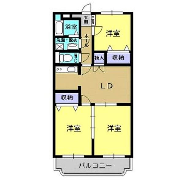 ユーミーマンションかのこＩＩＩ 304｜岡山県津山市高野山西(賃貸マンション3LDK・3階・61.86㎡)の写真 その3