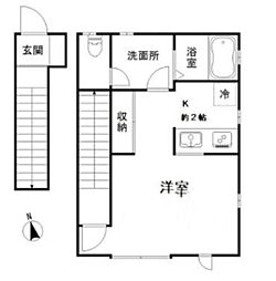 DCグレース 2階1Kの間取り