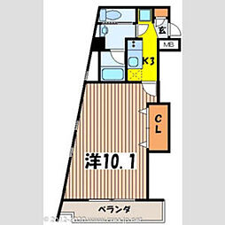 ゴールドクレスト 1Kの間取図画像