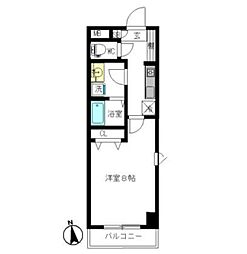 JR中央線 国分寺駅 徒歩7分の賃貸マンション 5階1Kの間取り