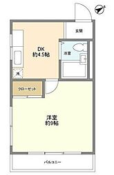 西麻布コンド 1DKの間取図画像