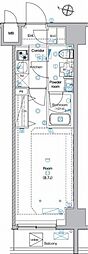 アンベリール亀戸パーク 1Kの間取図画像