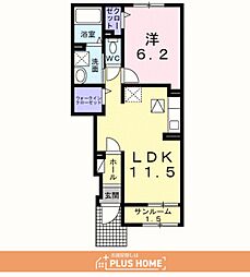 和歌山市三沢町4丁目アパート 1LDKの間取図画像