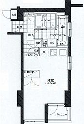 T-COURT武蔵小杉 5階ワンルームの間取り