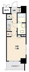 MAINSTAGE八丁堀 1Kの間取図画像