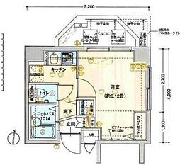 ヴェルト両国 6階1Kの間取り