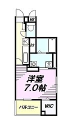 京王相模原線 南大沢駅 徒歩18分の賃貸マンション 1階1Kの間取り