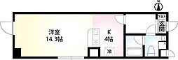 山王ハマセイホウ 1Kの間取図画像