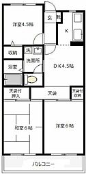 グリーンハイツ3 3DKの間取図画像