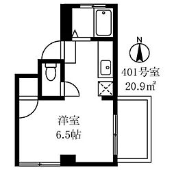 金原ビル ワンルームの間取図画像