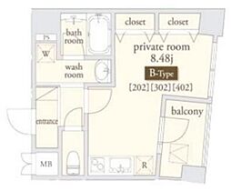 WiN・WiNマンション石神井公園 2階ワンルームの間取り