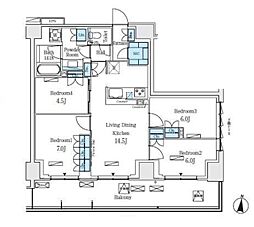 ロイヤルパークス赤羽ノース 4階4LDKの間取り