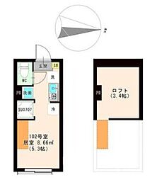 The Maris Court 練馬 1階ワンルームの間取り