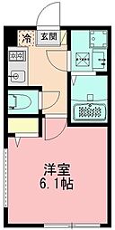 相模原市南区東林間6丁目アパート 1Kの間取図画像