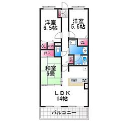 ソルプラーサ堺1番館 3LDKの間取図画像