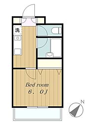 小田急小田原線 町田駅 徒歩4分の賃貸マンション 3階1Kの間取り