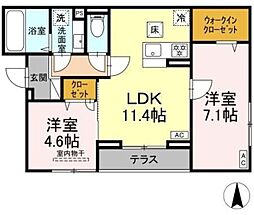 With Grace Heaven 1階2LDKの間取り