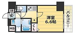 プレサンス神戸元町ミューズ 12階1Kの間取り
