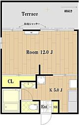 ライトコーポ蘇我I 1階1DKの間取り