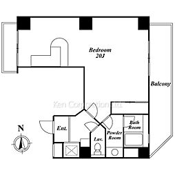 ＫＩＴＡＺＡＷＡ　ＣＳ　ＣＯＵＲＴ 4階ワンルームの間取り