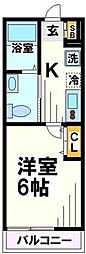 ソルブラン松戸 1Kの間取図画像