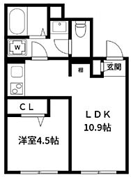アルティローサ笹塚 地下1階1LDKの間取り