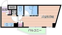 ドミール堺筋本町 1Kの間取図画像