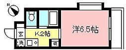 クレストコート 1Kの間取図画像