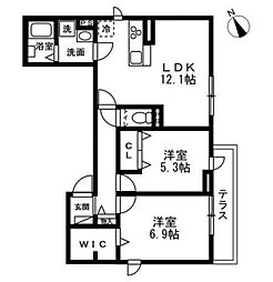 藤沢市本町1丁目マンション 2LDKの間取図画像