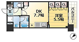 ワコーレ神戸元町I’z 2階1DKの間取り