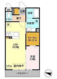 ステラタウン スピカ 3階1LDKの間取り