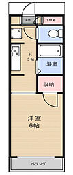 グッドウィル 1Kの間取図画像