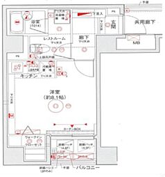 レアシス秋葉原 3階ワンルームの間取り