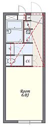 ヴィラ三橋 1Kの間取図画像