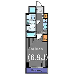 グランド・ガーラ芝公園 2階1Kの間取り
