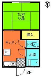 ピュア元禄 1Kの間取図画像