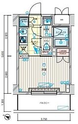 ルーブル新川崎 7階1Kの間取り