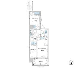 パークアクシス新御徒町Ｅａｓｔ 4階2DKの間取り