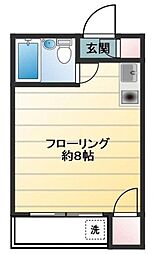 アートピア 2階ワンルームの間取り