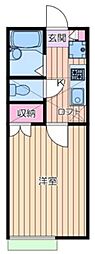 コンフォート・クラージュB 1Kの間取図画像