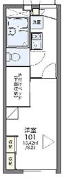 レオパレス緑町 1Kの間取図画像