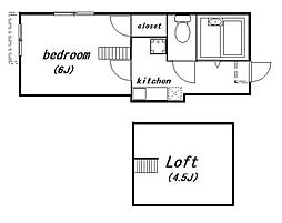 COLONNA MILIARE 1階1Kの間取り