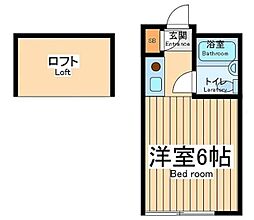 b'CASA淵野辺re-born ワンルームの間取図画像