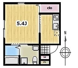 Maison de Laile 3階1Kの間取り